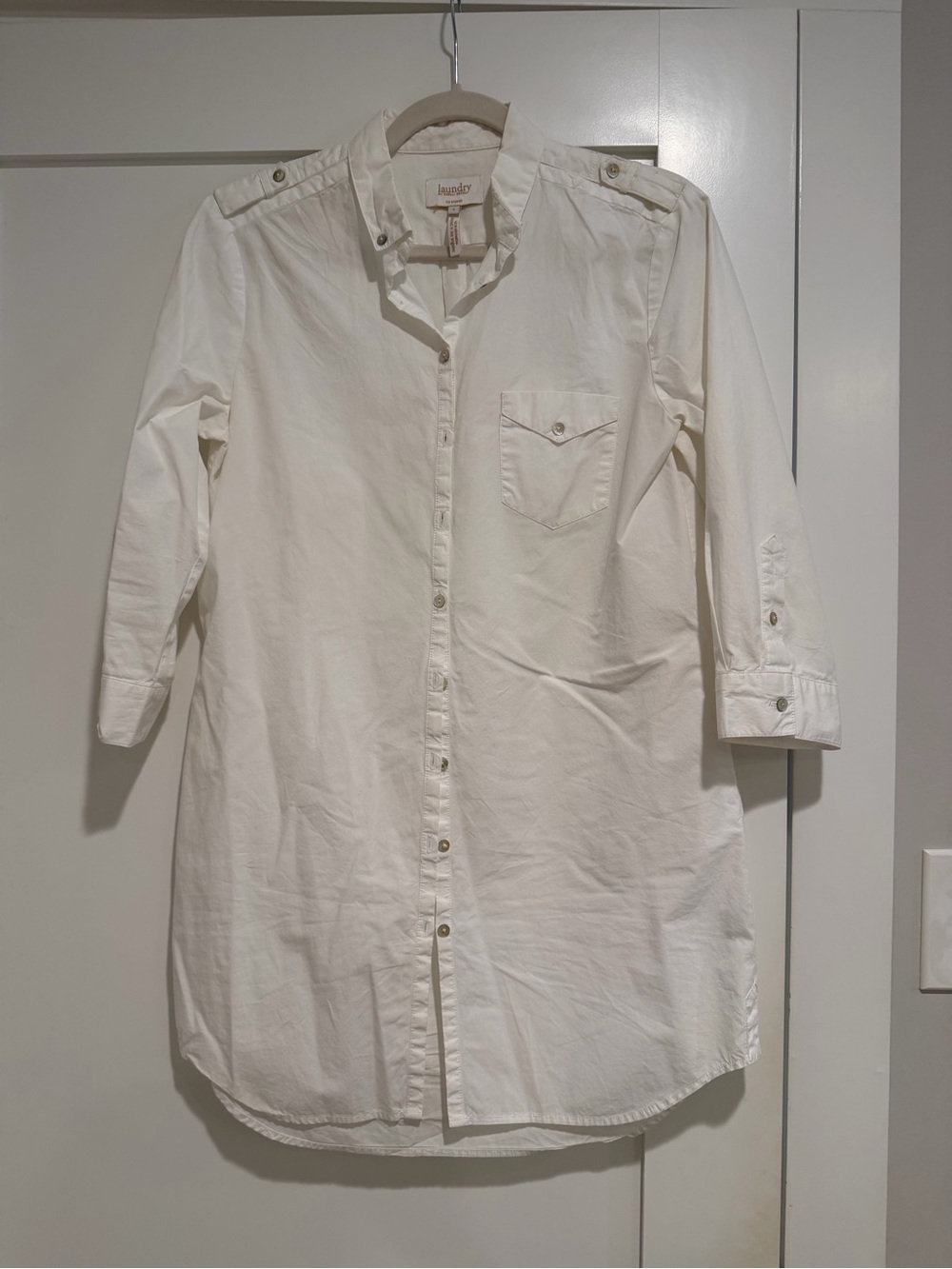 Laundry by Shelli Segal White Shirt Dress